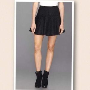 Free People Black Cheetah Mini Skater Skirt
